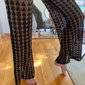 Free people sheer pants with built in shorts